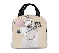 Lunch Bag Whippet Dog Tote Bag Lunch Boxes Reusable Insulated Cooler Bag Water-Resistant Thermal Meal Bag Snack Bag