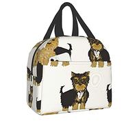 Lunch Bag Yorkshire Terrier Cute Yorkie Dog Pet Tote Bag Lunch Boxes Reusable Insulated Cooler Bag Water-Resistant Thermal Meal Bag