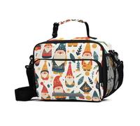 Lunch Bags Christmas Scandinavian Goodluck Gnome High Capacity Insulated Lunch Box with Adjustable Shoulder Strap Lunch Tote Bag for Work Picnic or Travel