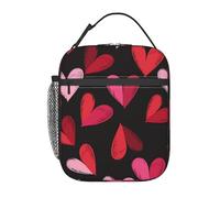 Lunch Bags For Men Women Boys Girls Pink Heart Sweet Love Romantic Reusable Lunch Box for School Office Picnic Camping Thermal Insulation and Cold Preservation