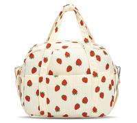 Lunch Bags for Women, Insulated Packed Lunch Bag, Cute Corduroy Cool Bag Lunch Box for Girls Adults Ladies, Reuseable Leakproof Shouder Stap Cooler Bag for Work School Picnic Travel (Strawberry)