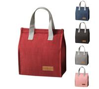 Lunch Bags for Women Men, Portable Lunch Box Bag, Insulated Cooler Bag Thermal Leak-Proof Lunch Organizer (Red, One Size)