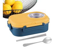 Lunch Box - 23x16.5x8cm Stainless Steel Lunch Box, Proof Lunch Boxes, 3 Compartment Food Container for Busy School Students Professional Colleges