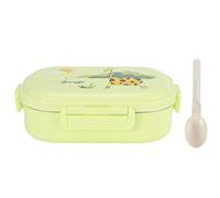 Lunch Box, 720ml 2 Compartments Thermal Insulated Hot Food Lunch Containers with Spoon, Portable 304 Stainless Steel Adult Kids Bento Lunch Box, Cold and Hot Food Storage for Office School (Green)