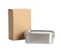 Lunch Box Bread Box Storage Silver 800ml Stainless Steel Portable