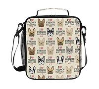 Lunch Box Cute French Bulldog Insulated Lunch Bag Large Freezable Lunch Boxes Cooler Meal Prep Lunch Tote with Shoulder Strap for Kids Boys Girls