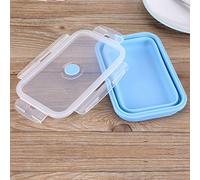 Lunch Box Folding with Blue 800Ml Jar for Serve Square Bowls Bowls (Blue)