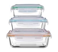 Lunch Box Food Container Freska Glass Borosilicate Airtight BPA-Free Plastic Lid
