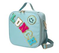 Lunch Box for Women Girl Large Insulated Lunch Bag, Kids Lunch Bag Personalized Preppy Lunch Box for Girls Adults with Adjustable Shoulder LunchBag for Girls School Travel Picnic (Blue)