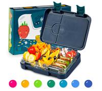 Lunch Box Kids Snack Box with 6 Compartment Container Portable Food Storage
