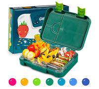 Lunch Box Kids Snack Box with Compartment Container Portable Food Storage Green