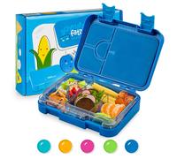 Lunch Box Kids Snack Box with Compartments Container Portable Food Storage Blue
