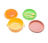 Lunch Box - Meal Prep Containers | Bentoo Boxes | 3 Tier Lunch Box, Hamburger Food Container, Leakproof Lunch Container For Work, Portable Cute Burger Lunch Box For Salads, Sandwiches And Fruits