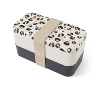monbento - Bento Box Adult Original graphic Leopard Made in France - 2 Leakproof Compartments - Microwave & Dishwasher Safe - Work/Picnic/Meal Prep Stackable Lunch Box - BPA Free Containers for Food