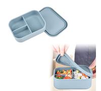 Lunch Box, Silicone Lunch Box for Adults, Shatterproof and Leak-Proof Bento Box, Dishwasher Safe and Microwave Safe,for Work, Office and On The Go, 800 Ml (Grey)