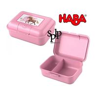 Lunch box snack box pink Horse pattern +3 years Haba New