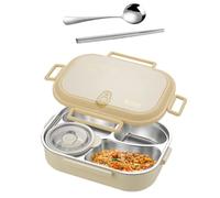 Lunch Box - Stainless Steel Lunch Box | Lunchs Container | Reusable Storage with Chopsticks and Spoon | Microwave Safe for Work, School, Picnic, Meat, Vegetables, Healthy Meal Prep