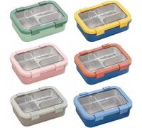 Lunch Box with 3 Compartments and Leakproof Lids Stainless Steel, Removable Tray, Dishwasher Safe Food Storage Container for School, Work, or Outdoor Meals - Blue(Green)