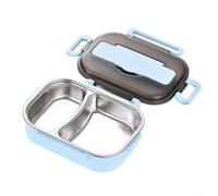 Lunch Box with Thermal Insulation and Cutlery Set, 1L Stainless Steel Two-Compartment Food Container for School, Work, Travel, Portable Leakproof Design in Pink or Green(Pink)