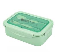 Lunch Boxes, Bento Box, Food Containers, 1000 ml Airtight LeakproofLunch Box, 3 Compartment Sealed Bento Box(with Fork and Spoon), BPA Microwave and Dishwasher Safe Meal Prep Containers (Green)