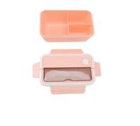 Lunch Container, Bento Box 1400ml Portable Multifunctional Cover with Spoon for Office (Pink)