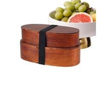 Lunch Container Box,Wooden Meal Carrier | Double-Layer Students Lunch Box | Commuting Picnic School Camping Spring Trip Music Festival Fruits Vegetables Sandwiches