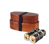 Lunch Container Box | Wooden Meal Carrier | Kids Lunch Container with 2 Layers | for Vegetables Sandwiches Fruits School Camping Spring Trip Commuting Picnic Music Festival