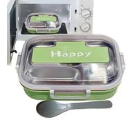 Lunch Container Vent Box - Stainless Steel Food Storage Lunch Box Set | Leak Proof 2 Layer Metal Carrier, Bowl Spoon Fork Fork Fork Office Women