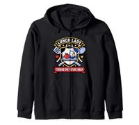 Lunch Feeding Lady The Funny Future Daily Cafeteria School Zip Hoodie