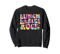 Lunch Ladies Rock Tie Dye Cafeteria Crew Groovy Lady Squad Sweatshirt