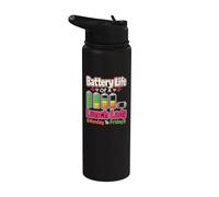 Lunch Lady Battery Life Monday to Friday School Cafeteria Stainless Steel Insulated Water Bottle