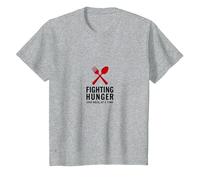 Lunch Lady Hero: Fighting Hunger One Meal at A Time T-Shirt, Kids, Heather Grey, 12 Years