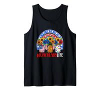 Lunch Lady Job 4th July US Flag Rainbow Leopard Sunflowers Tank Top