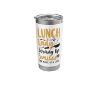 Lunch Lady Lunch Lady Serving Up Smiles One Plate At A Time Stainless Steel Insulated Tumbler