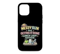 Lunch Lady Messy Bun Getting It Done School Cafeteria Worker Case for iPhone 12/12 Pro