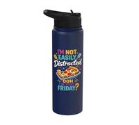 Lunch Lady Not Easily Distracted Ooh is that Friday Pizza Stainless Steel Insulated Water Bottle