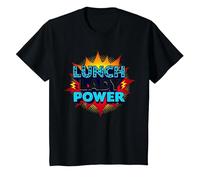 Lunch Lady Power: Retro Pop Art for Food Service Heroes T-Shirt, Kids, Black, 10 Years