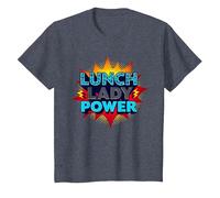 Lunch Lady Power: Retro Pop Art for Food Service Heroes T-Shirt, Kids, Heather Blue, 3 Years
