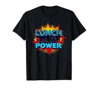 Lunch Lady Power: Retro Pop Art for Food Service Heroes T-Shirt, Men, Black, 6XL