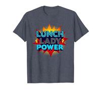Lunch Lady Power: Retro Pop Art for Food Service Heroes T-Shirt, Men, Heather Blue, 3XL