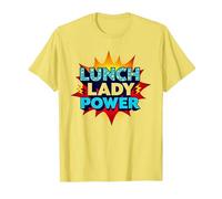 Lunch Lady Power: Retro Pop Art for Food Service Heroes T-Shirt, Men, Lemon, 3XL