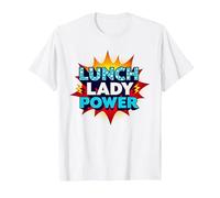 Lunch Lady Power: Retro Pop Art for Food Service Heroes T-Shirt, Men, White, L
