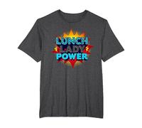 Lunch Lady Power: Retro Pop Art for Food Service Heroes T-Shirt, Men's Big and Tall, Dark Heather Grey, 3X Tall