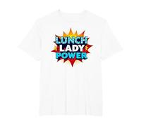 Lunch Lady Power: Retro Pop Art for Food Service Heroes T-Shirt, Men's Big and Tall, White, 3X Tall