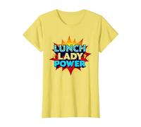 Lunch Lady Power: Retro Pop Art for Food Service Heroes T-Shirt, Women, Lemon, S