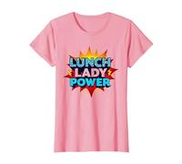 Lunch Lady Power: Retro Pop Art for Food Service Heroes T-Shirt, Women, Pink, 3XL