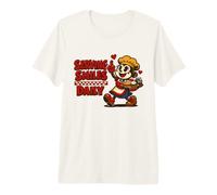 Lunch Lady Serving Smiles Daily School Cafeteria Worker Premium T-Shirt