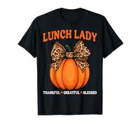 Lunch Lady Thankful Grateful Blessed Cafeteria Thanksgiving T-Shirt