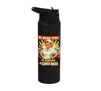 Lunch Lady We Need You to Survive The Lunch Rush Stainless Steel Insulated Water Bottle