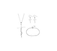 Lunch Money Faith Christian Jewelry Set Necklace Bracelet and Earrings Stainless Steel